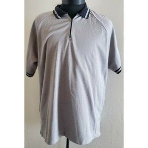 Vintage Polo Sport 67 Ralph Lauren Mens Large 1/4 Zip SS Polo Shirt Gray